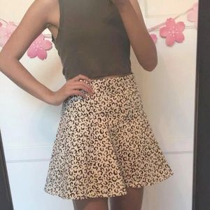 Tibi New york animal print denim skater skirt 4